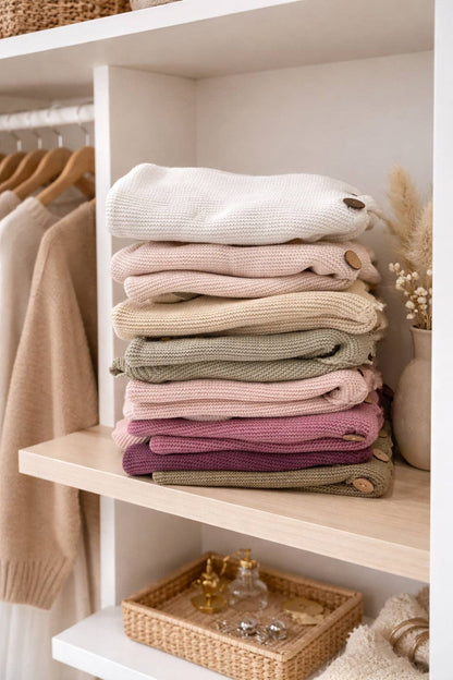 Ladies Sophia Sweater Cardigan: Dusty Pink