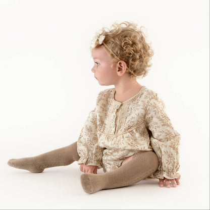 Elodie Long Sleeve Romper Set: 2pc Set (romper+Bow)