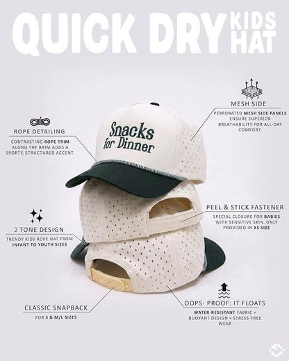 Kid's Golf Hat - Snacks For Dinner - Green/Beige: Small