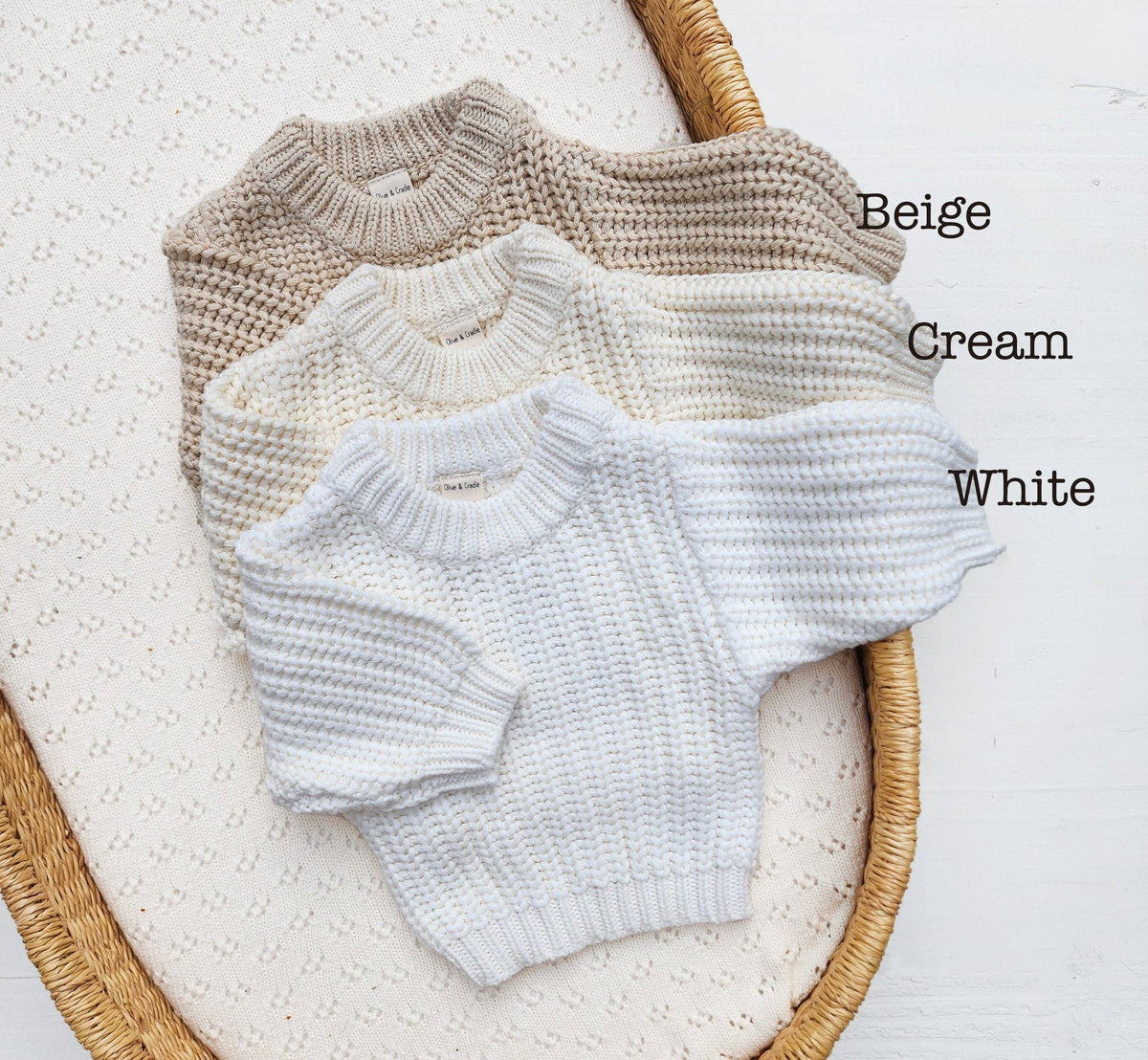 Chunky Knit Sweater Pastels: Milk white