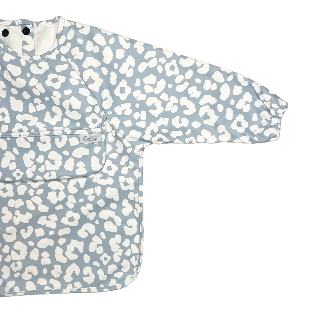 The Grayson Long Sleeve Bib - Leopard: Petal Pink / 6-36M