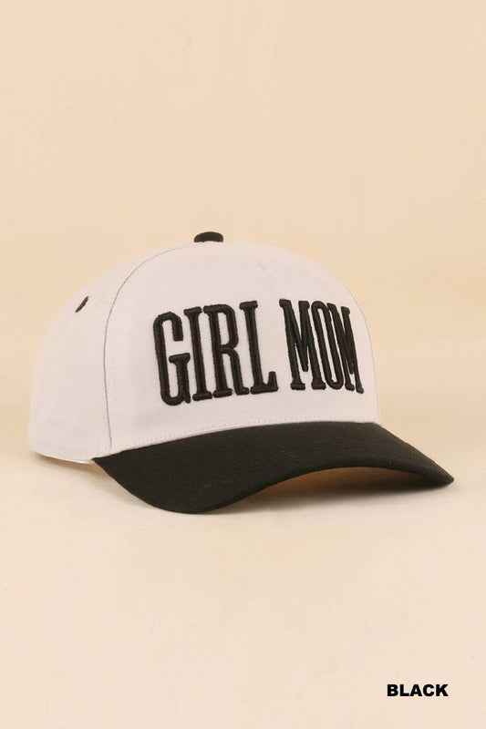 Girl Mom Two Tone hat- black