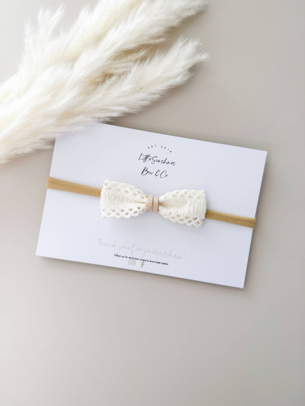 Lace & Tan Suede Bows: Brown