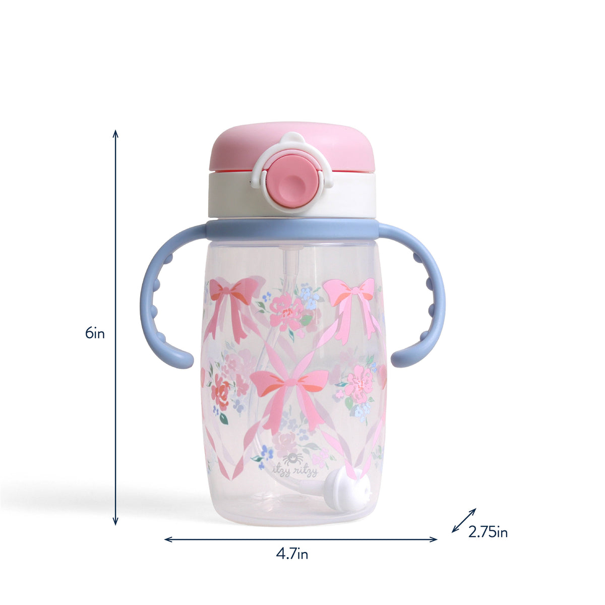 *NEW OPTIONS* Itzy Sips™ - Straw Cup With Snap-Close Lid: Ribbons & Roses