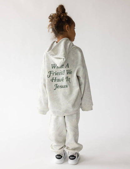 What a Friend in Jesus Camo Kids Hoodie