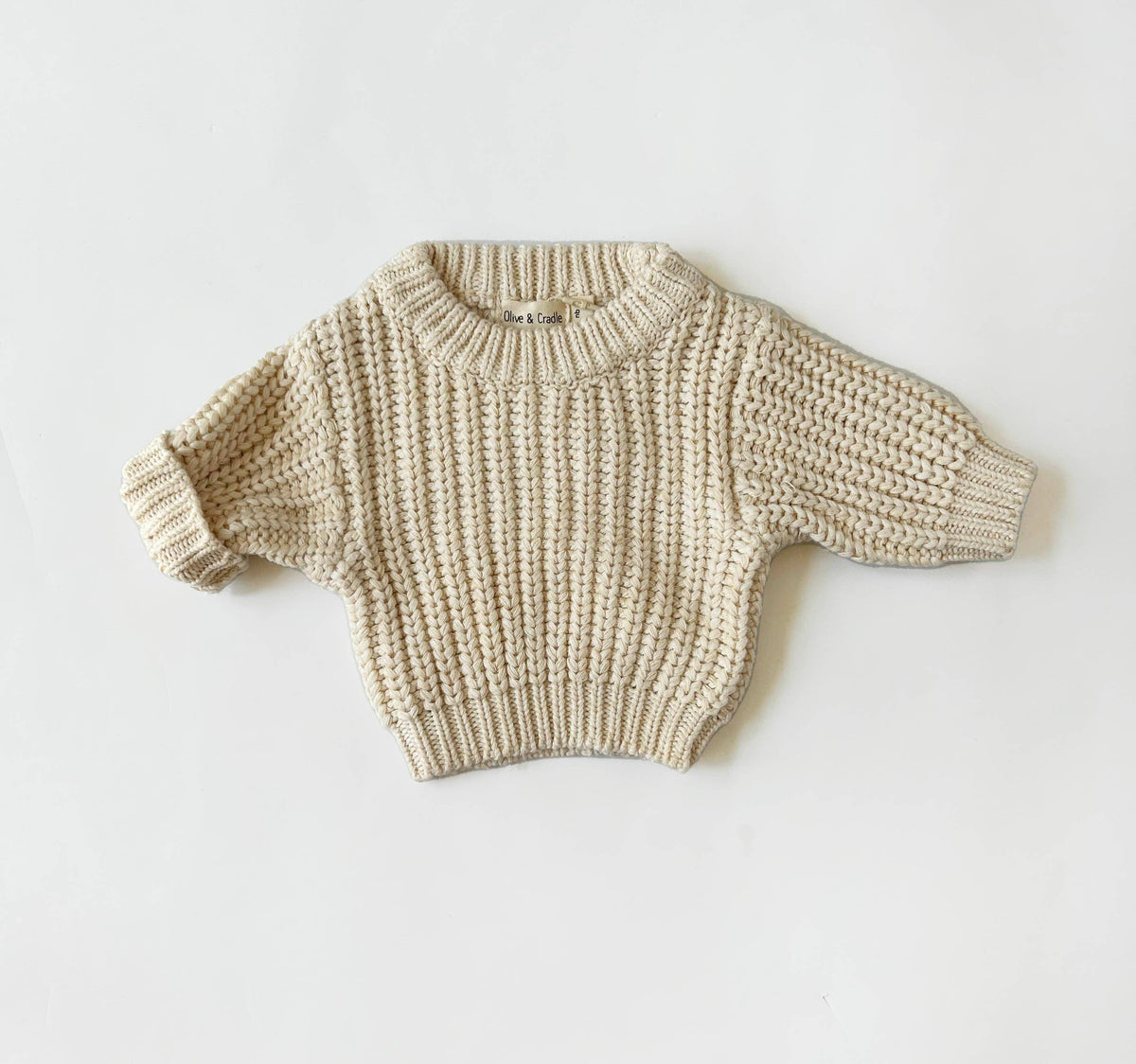 Chunky Knit Sweater Pastels: Milk white