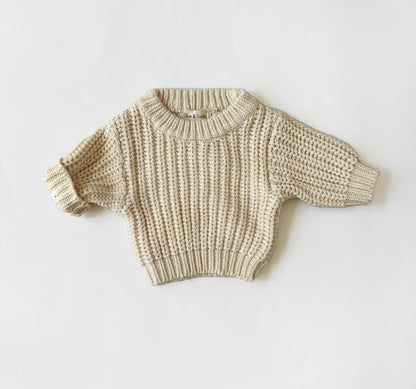 Chunky Knit Sweater Pastels: Milk white