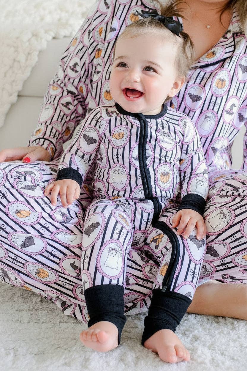 Halloween Glow-in-the-Dark Convertible Bamboo Zip Romper