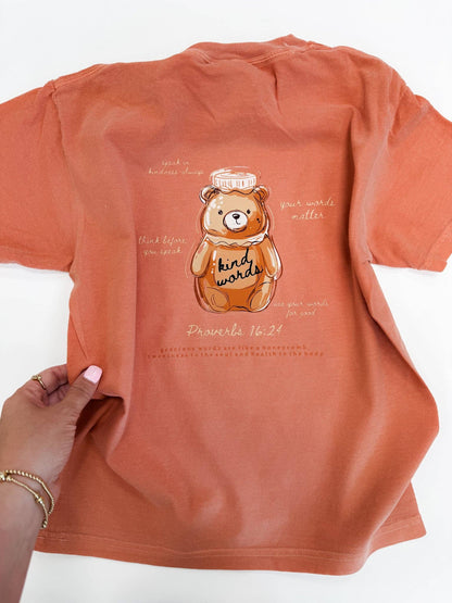 Terracotta Kind Words Honey Bear Tee - Kids