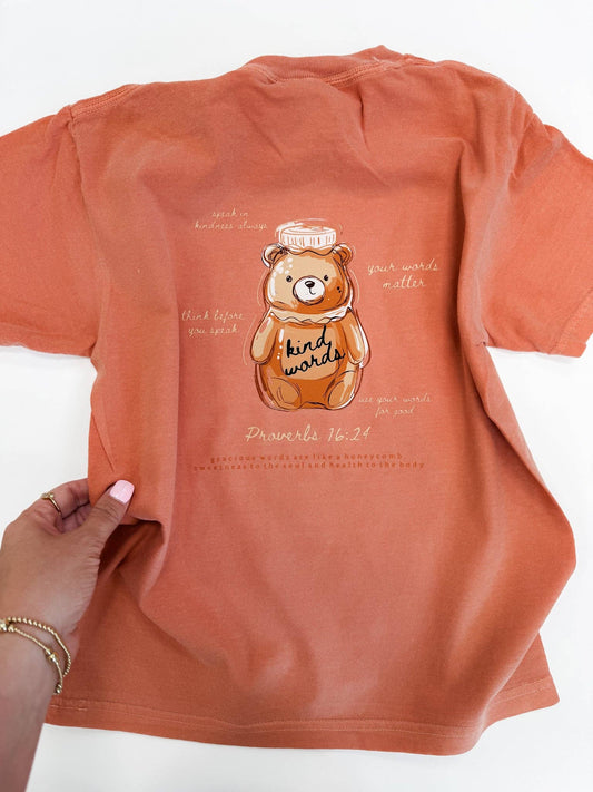 Terracotta Kind Words Honey Bear Tee - Kids