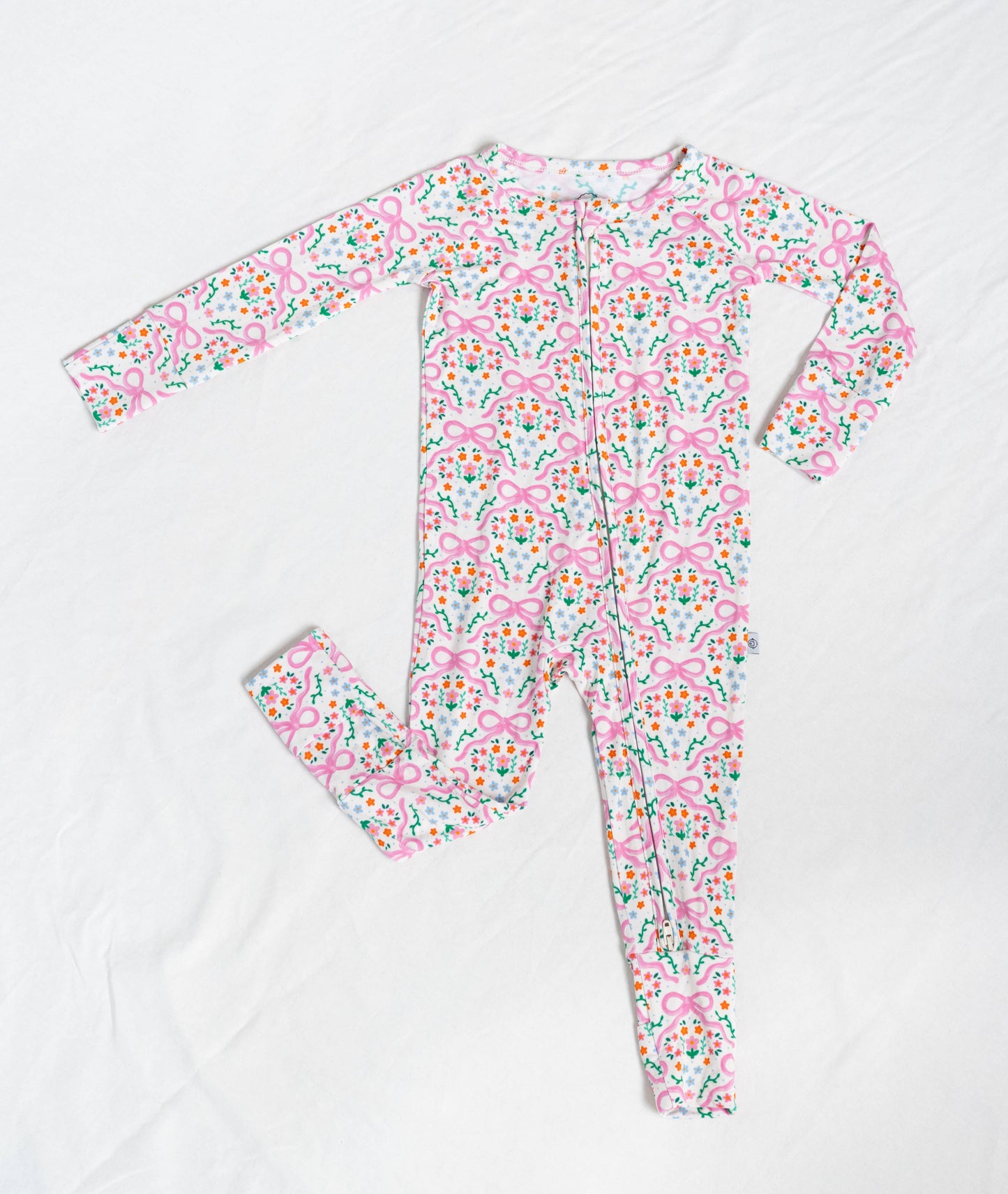Bows in the Meadow Bamboo Convertible Zip Footie Sleeper & Romper | Baby & Toddler Pajamas