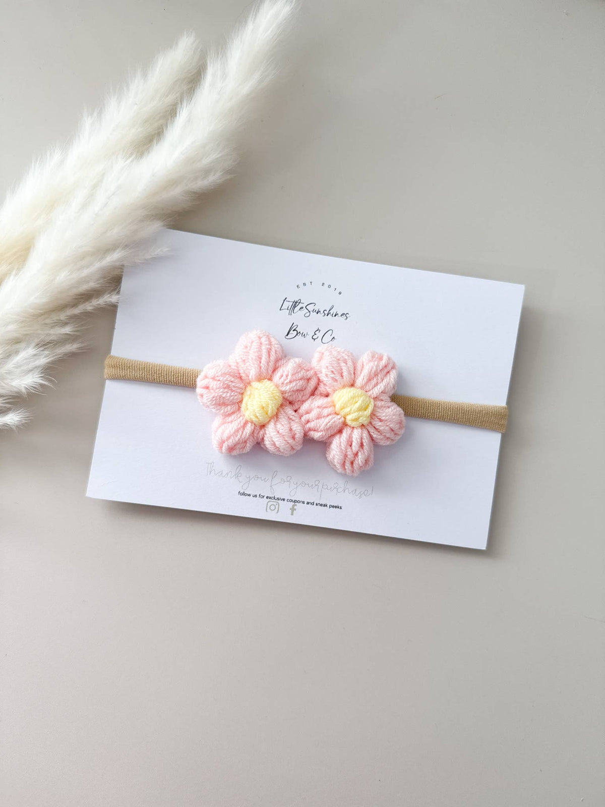 Crochet Flowers Hair Clips & Headbands: Brown & Cream Flower / Nylon Headband