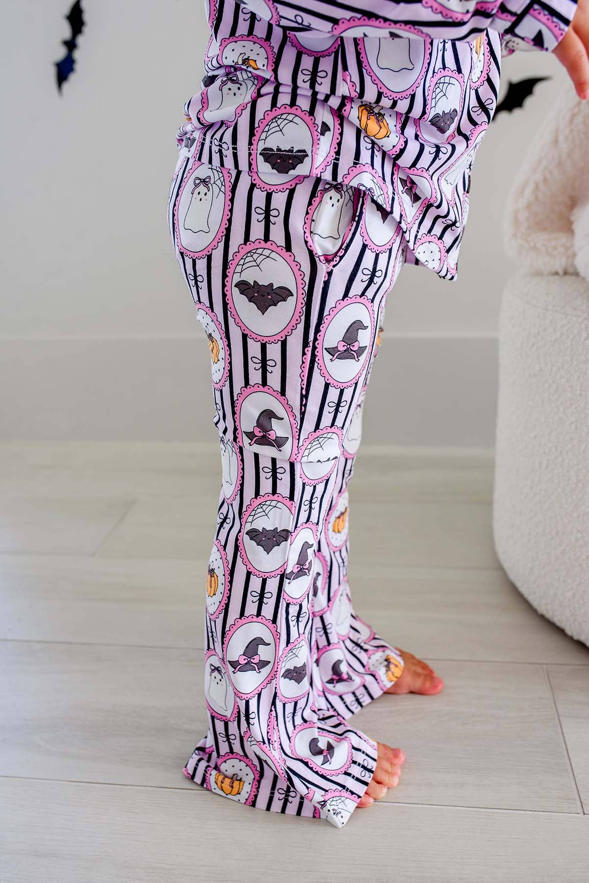Girls' Halloween Glow-in-the-Dark Two-Piece Flare Lounge Set