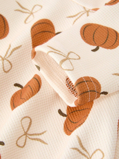 Girls Thanksgiving Pumpkin Bow Dress: 4