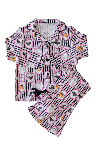 Girls' Halloween Glow-in-the-Dark Two-Piece Flare Lounge Set