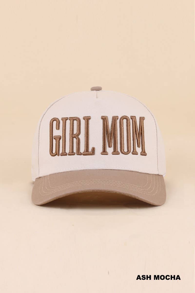 Girl Mom Two Tone hat- black