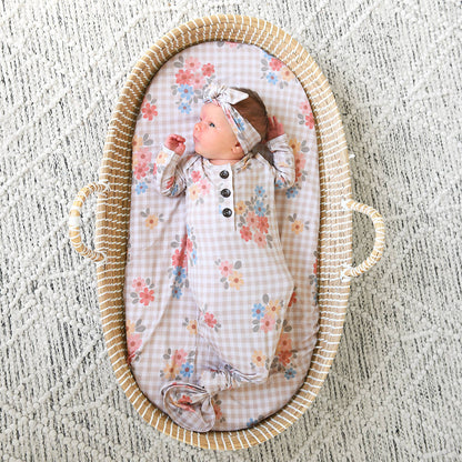 Callie GOWN Bamboo Floral Baby Newborn Coming Home Outfit: Gown