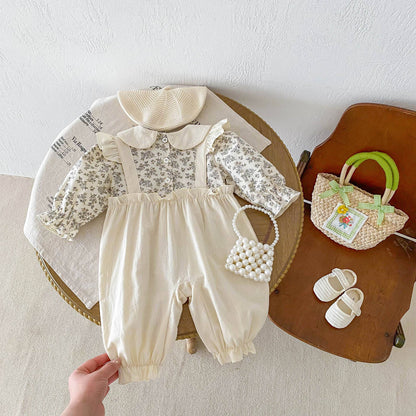 Vintage Floral Peter Pan Collar Baby Romper