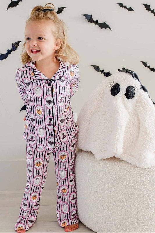 Girls' Halloween Glow-in-the-Dark Two-Piece Flare Lounge Set