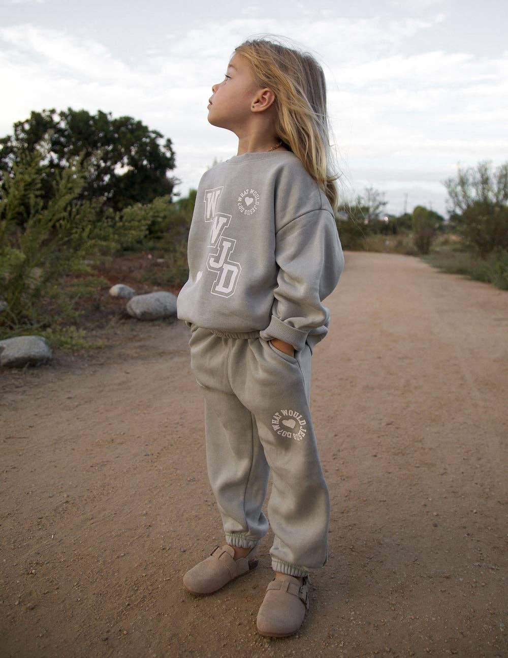 WWJD Varsity Kids Crewneck: 6Y
