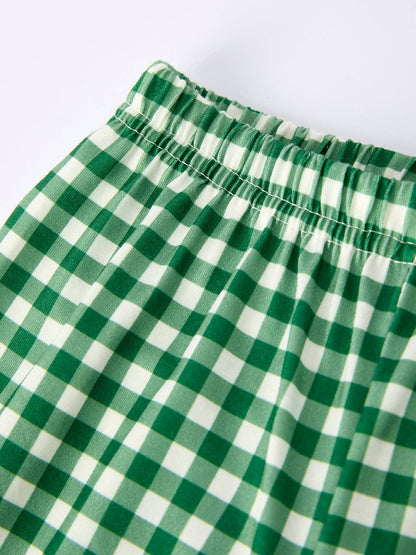 Christmas Tree Dog Smocking Embroidered  Plaid Boys Set: 5