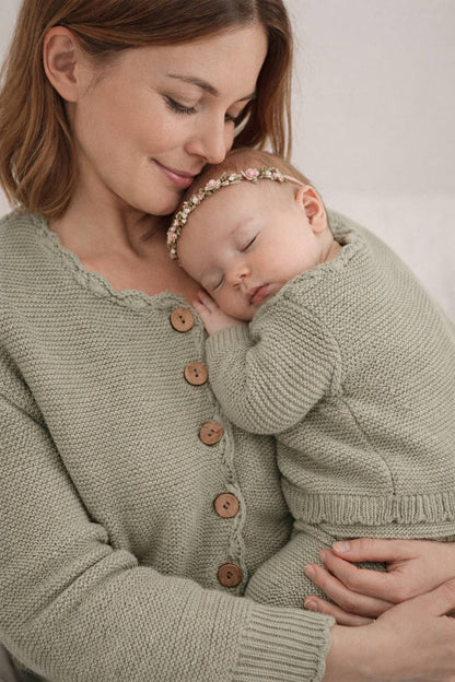 Baby Sophia Sweater: Dusty pink