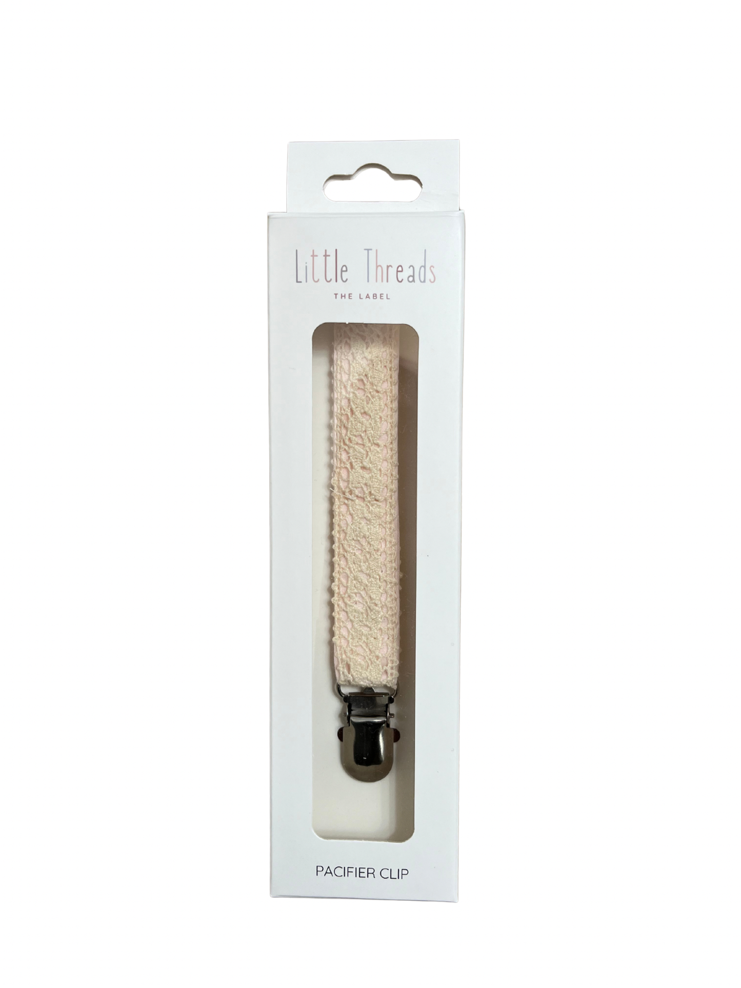 Crotchet Ribbon Collection Pacifier Clip: Pink