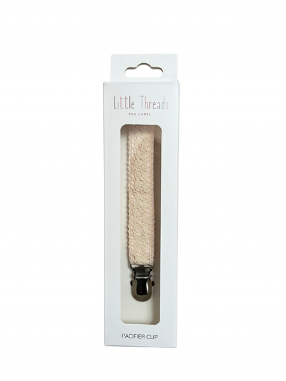 Crotchet Ribbon Collection Pacifier Clip: Pink