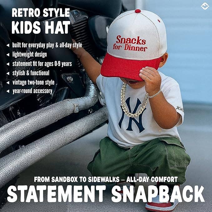 Kid/Baby 2-Tone Cap: Snacks for Dinner