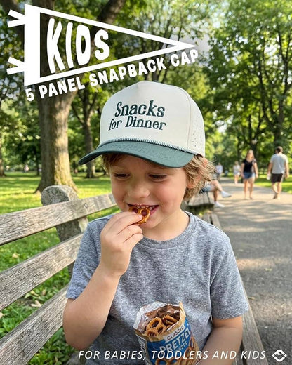 Kid's Golf Hat - Snacks For Dinner - Green/Beige: Small