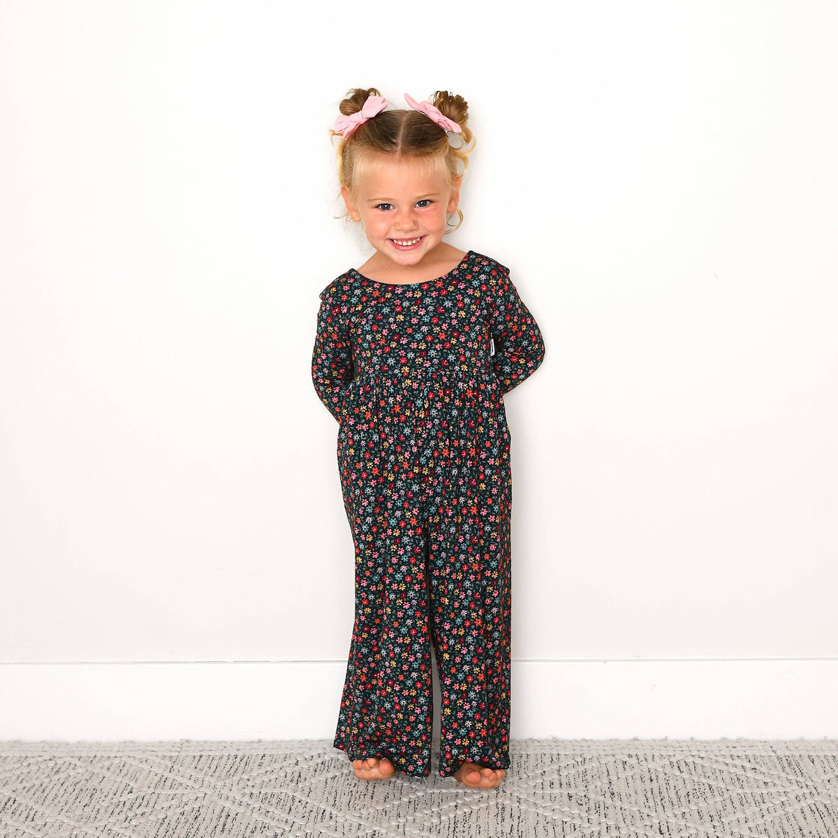 Isabelle WIDE LEG ROMPER Bamboo Floral Kids Clothing
