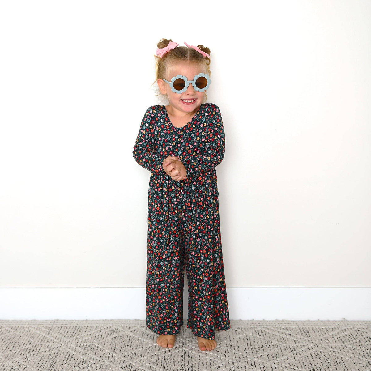 Isabelle WIDE LEG ROMPER Bamboo Floral Kids Clothing
