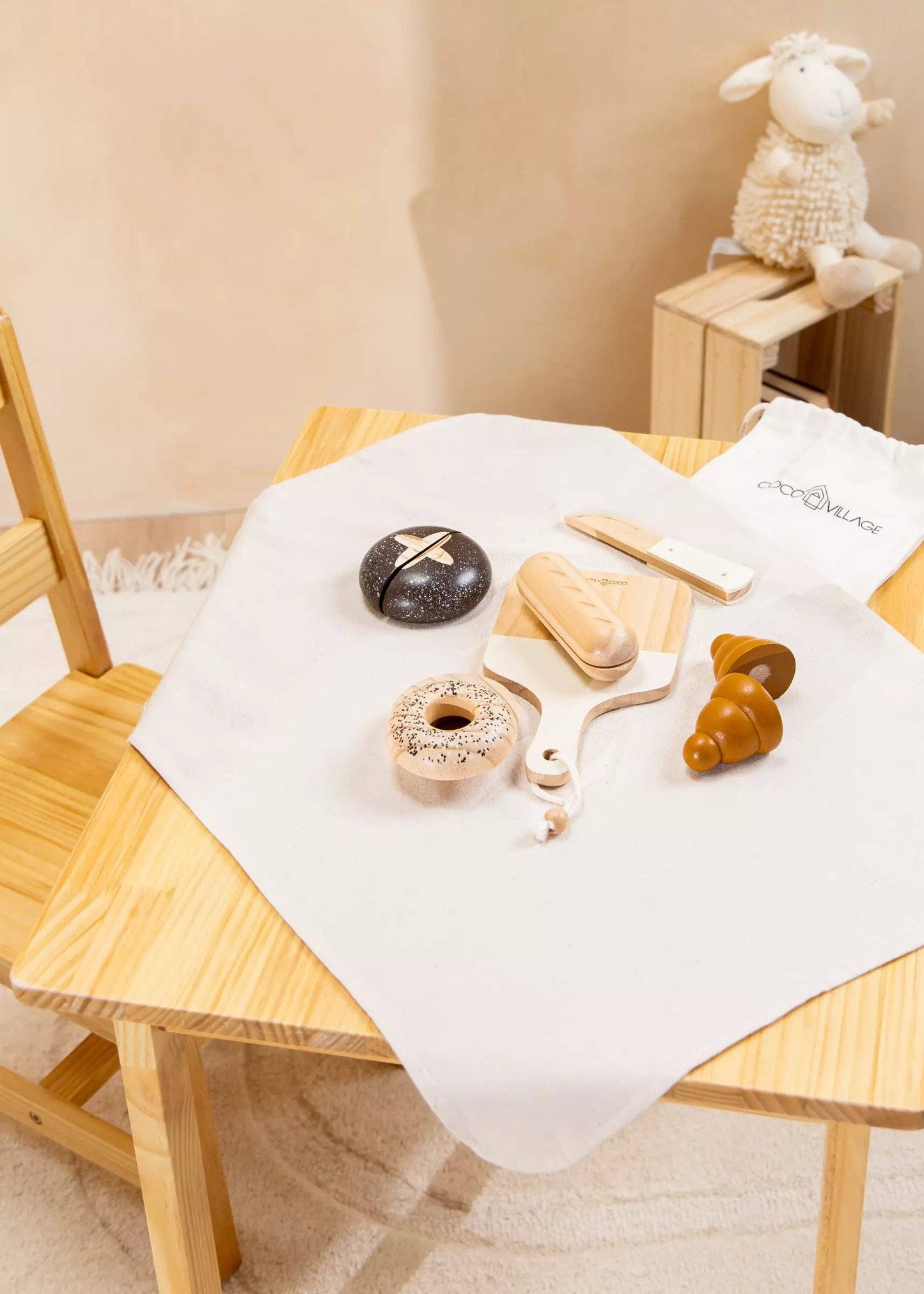 Wooden bakery playset