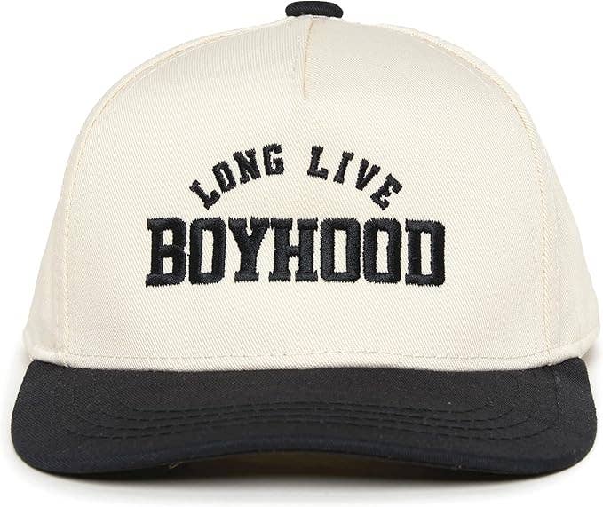 Kids/Baby Two Tone Cap - Long Live Boyhood - Black/Beige: Kids (2-9 Years)