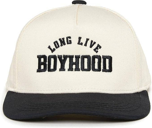 Kids/Baby Two Tone Cap - Long Live Boyhood - Black/Beige: Kids (2-9 Years)