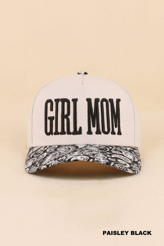 Girl Mom hat PAISLEY BLACK