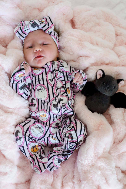 Halloween Glow-in-the-Dark Knit Large Bow Headwrap