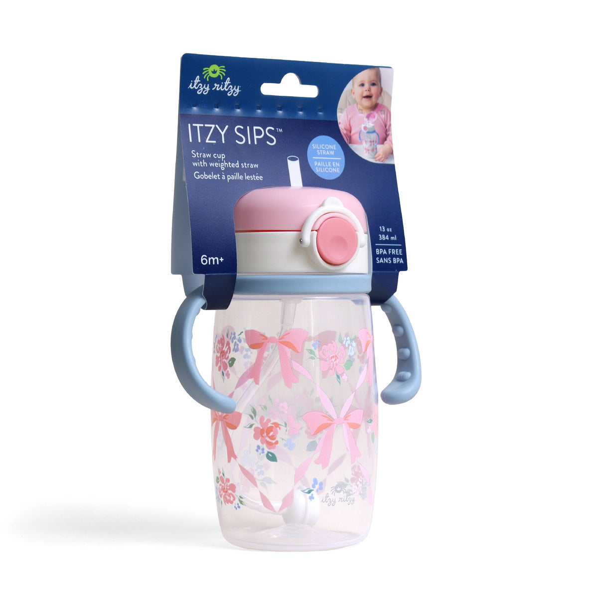 *NEW OPTIONS* Itzy Sips™ - Straw Cup With Snap-Close Lid: Ribbons & Roses