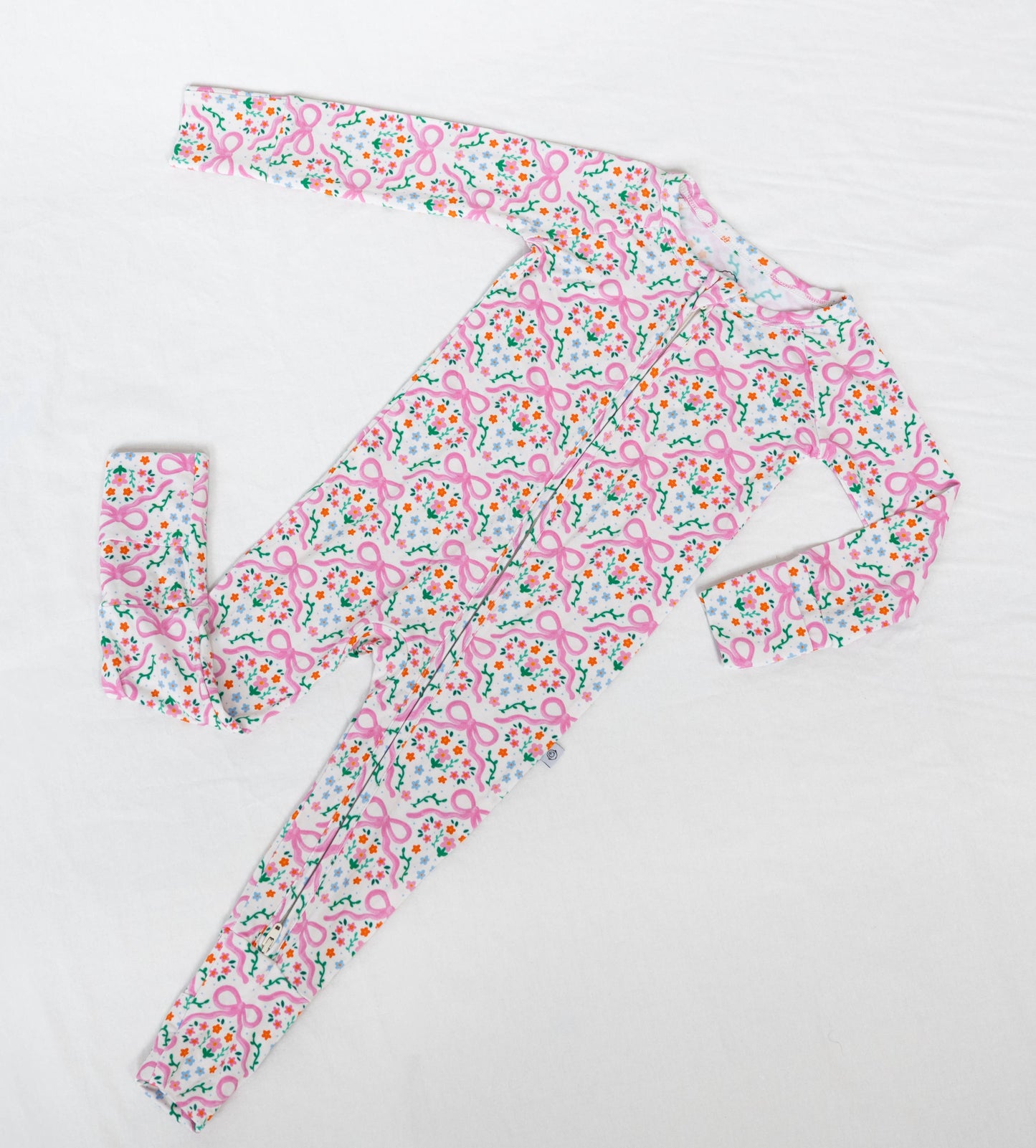 Bows in the Meadow Bamboo Convertible Zip Footie Sleeper & Romper | Baby & Toddler Pajamas