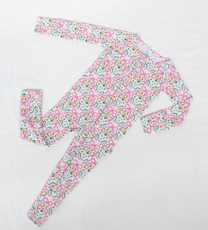 Bows in the Meadow Bamboo Convertible Zip Footie Sleeper & Romper | Baby & Toddler Pajamas