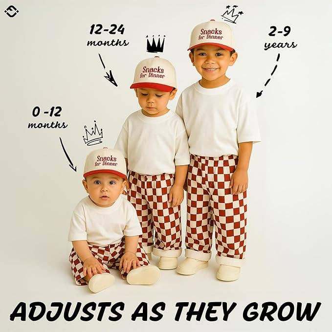 Kid/Baby 2-Tone Cap: Snacks for Dinner