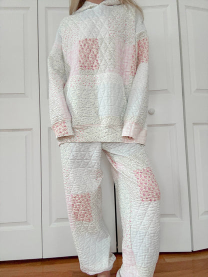 Quilted Pastel Joggers: Pastel
