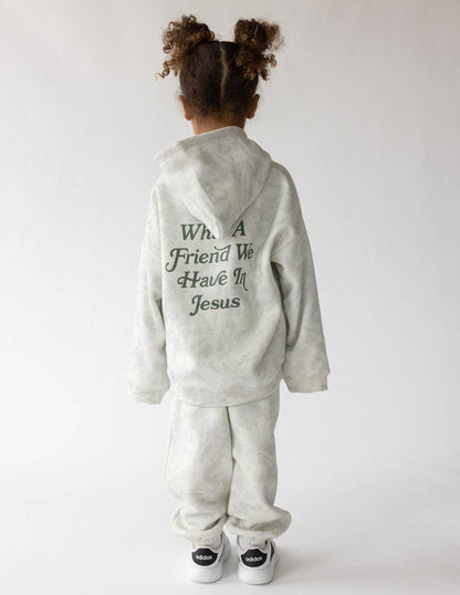 What a Friend in Jesus Camo Kids Hoodie