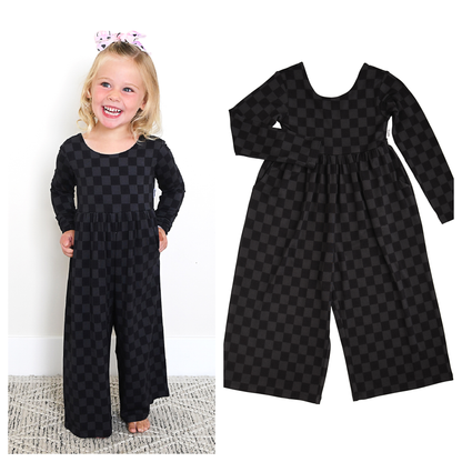 Frankie WIDE LEG ROMPER Bamboo Halloween Checks