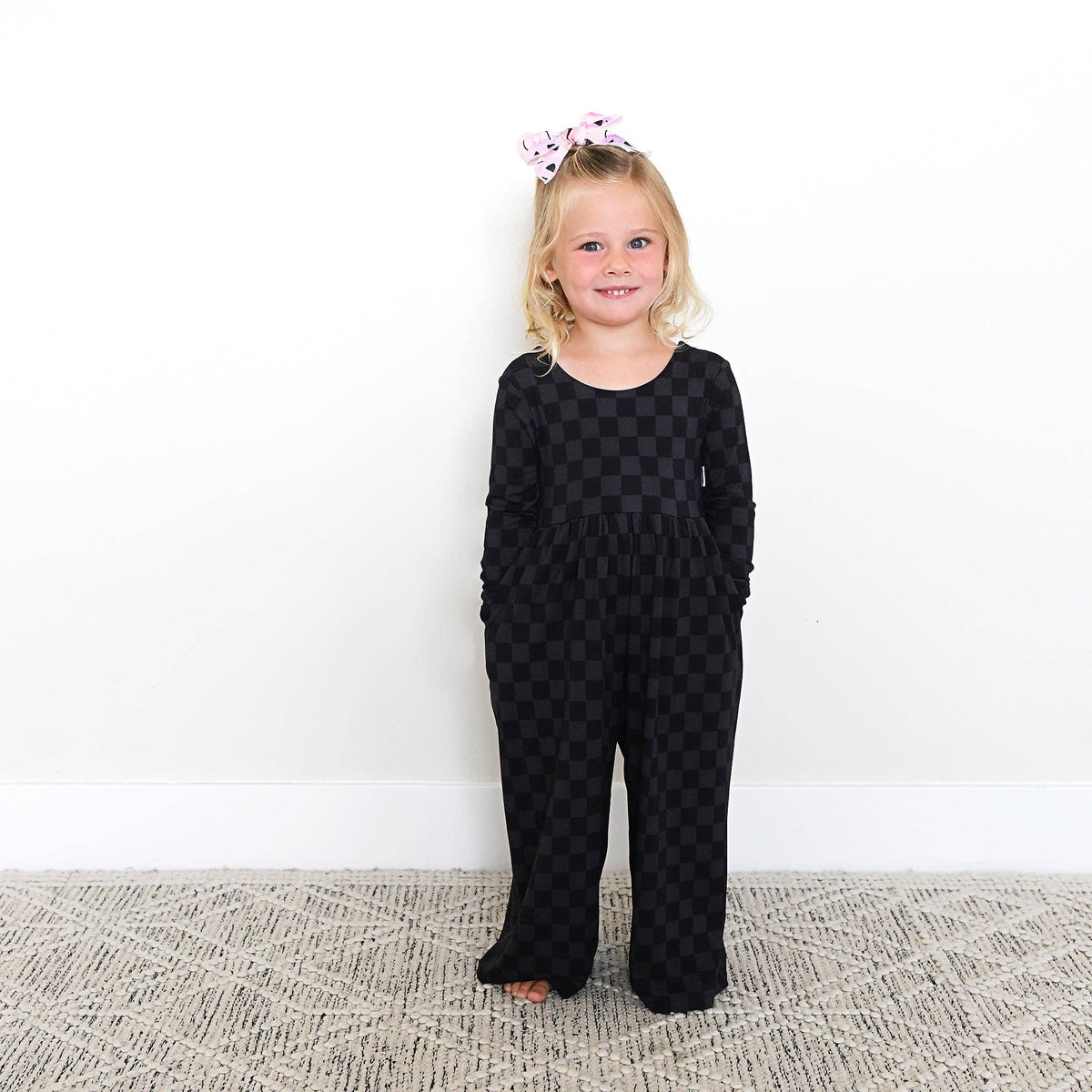 Frankie WIDE LEG ROMPER Bamboo Halloween Checks