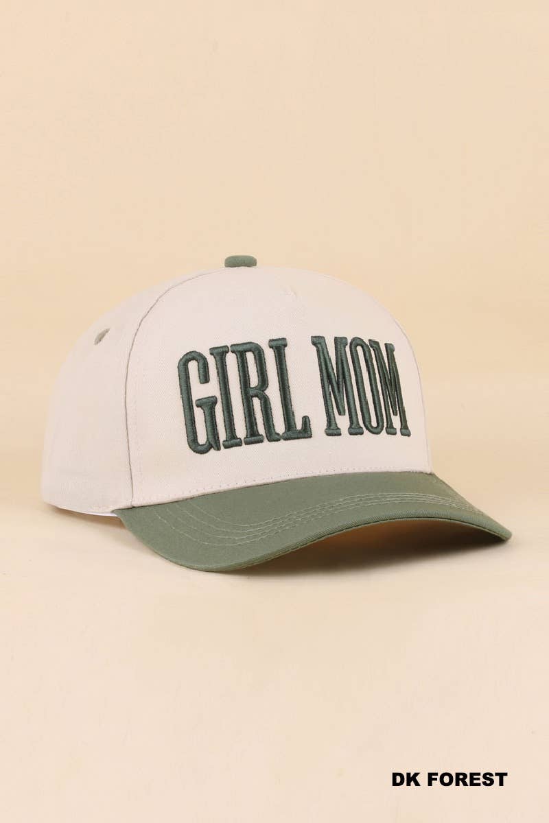 Girl Mom Two Tone hat- black