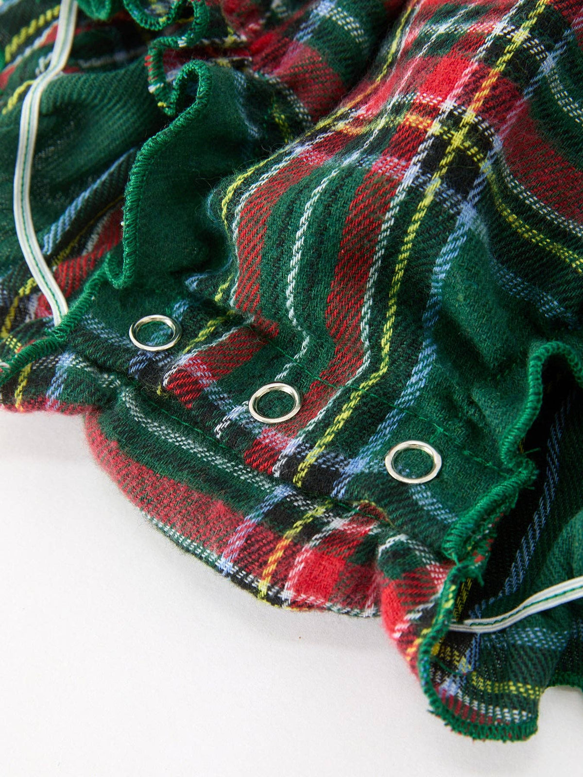 Christmas Plaid Smocked Baby Girl Bubble Romper Ruffle Detail: 9M