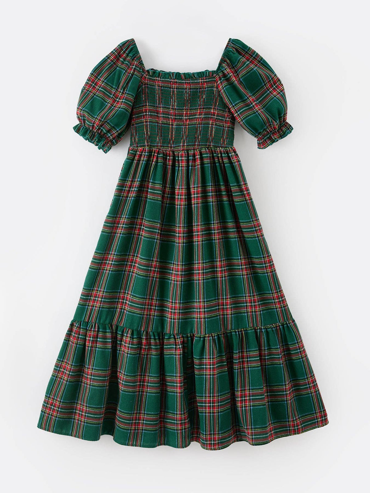 Christmas Green Plaid Mommy and Me Matching Dress