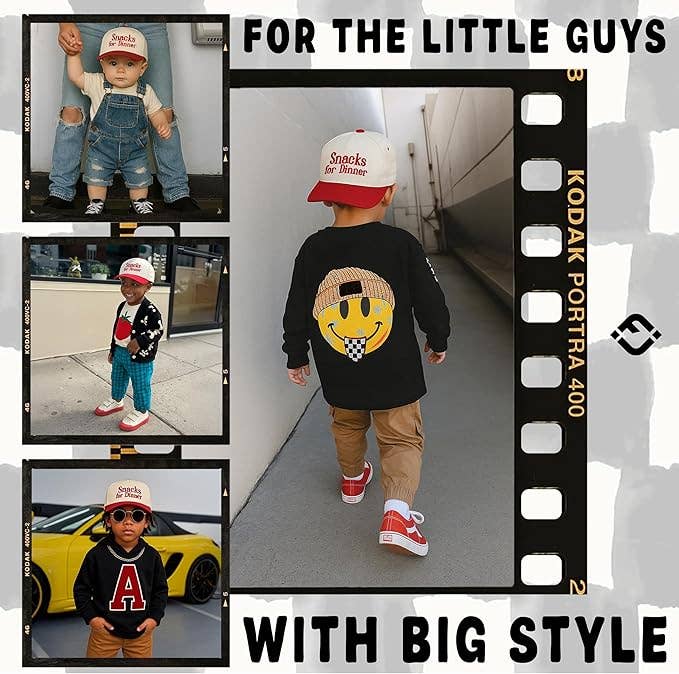 Kid/Baby 2-Tone Cap: Snacks for Dinner